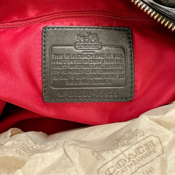 COACH | Coach Madison Sophia Black Leather Satchel Shoulder Bag w/ Red Lining - Picture 4 of 16